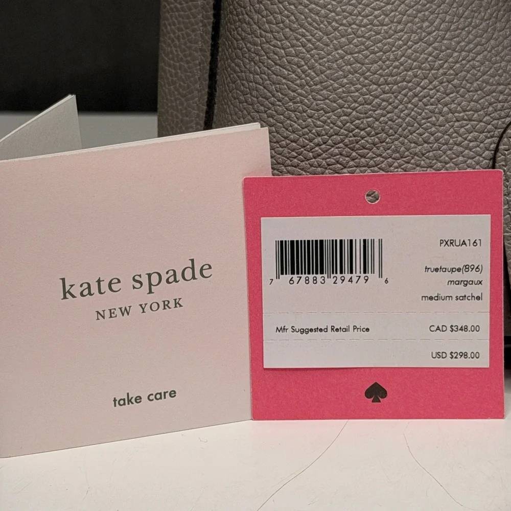 Kate Spade Margaux Medium Satchel True Taupe Women's Pebbled Leather Bag Purse